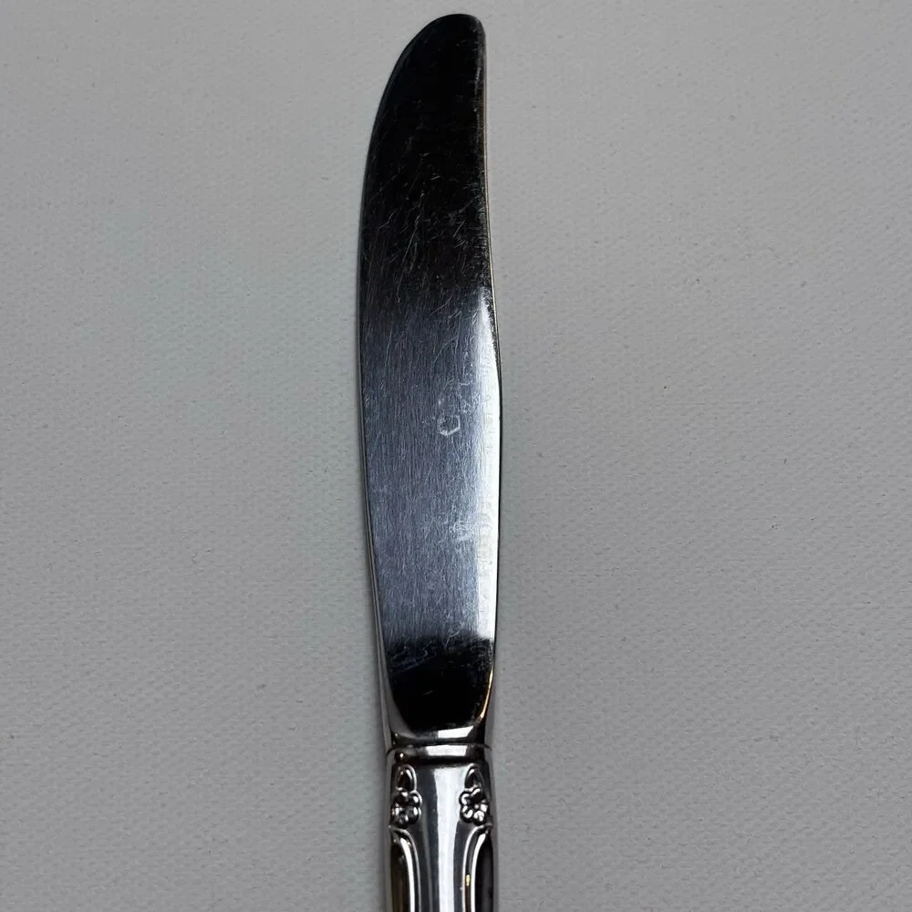 VTG Oneida Oneidacraft Deluxe Chateau Stainless Flatware Hollow Dinner Knives 6